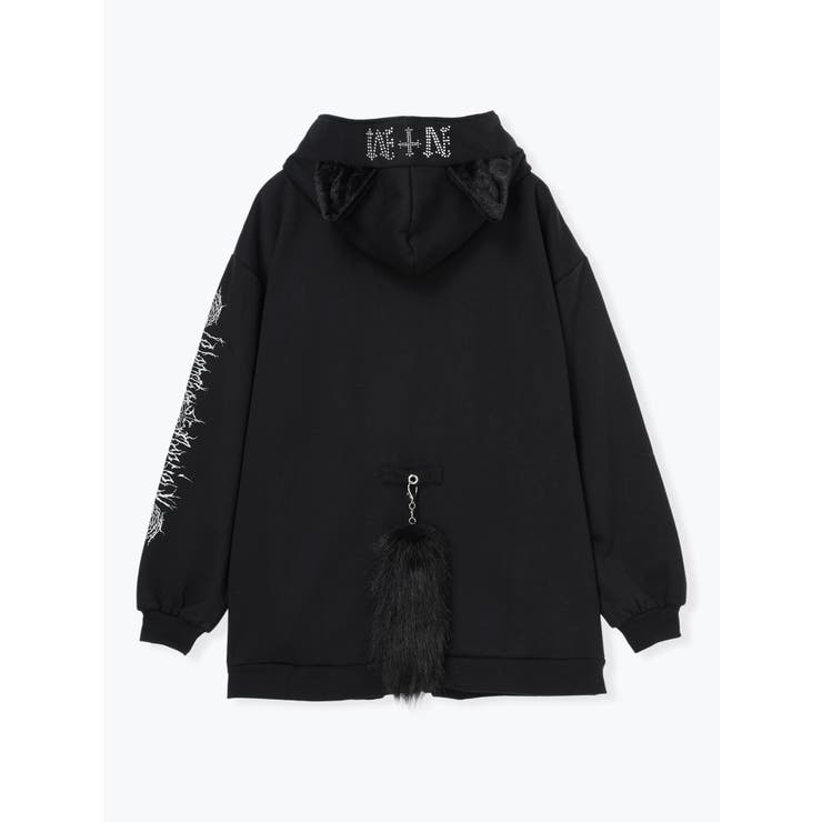 ねこ耳ファーしっぽ付き裏起毛ジップパーカー | NOEMIE | 詳細画像25 