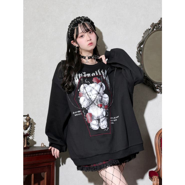 病みくまチェーンユニセックスプルオーバー[品番：PLMW0015516