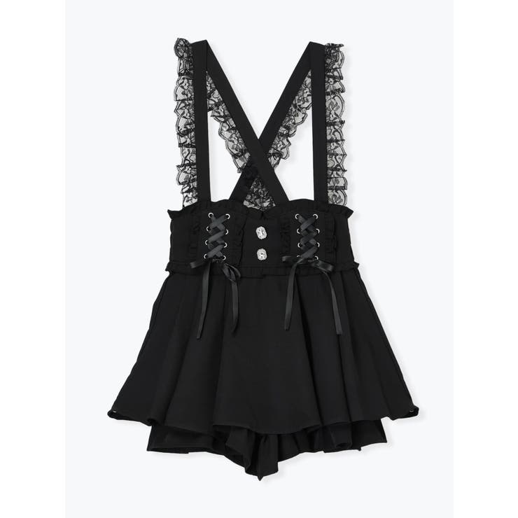 黒 | ダブルスピンドルレースアップサス付きスカパン | NOEMIE