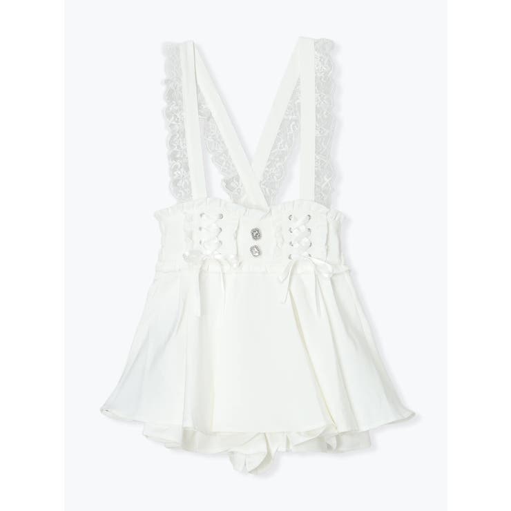 オフホワイト | ダブルスピンドルレースアップサス付きスカパン | NOEMIE