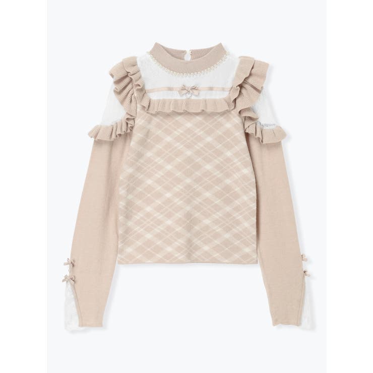 メニーパールデコルテレースオープンショルダーニット | NOEMIE | 詳細画像11 