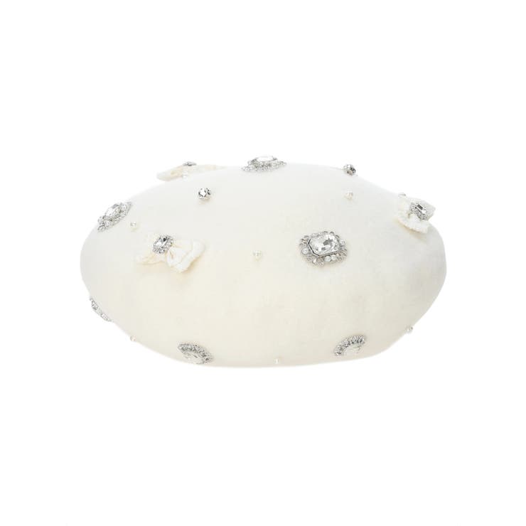 オフホワイト | フェルトリボンベレー帽 | NOEMIE