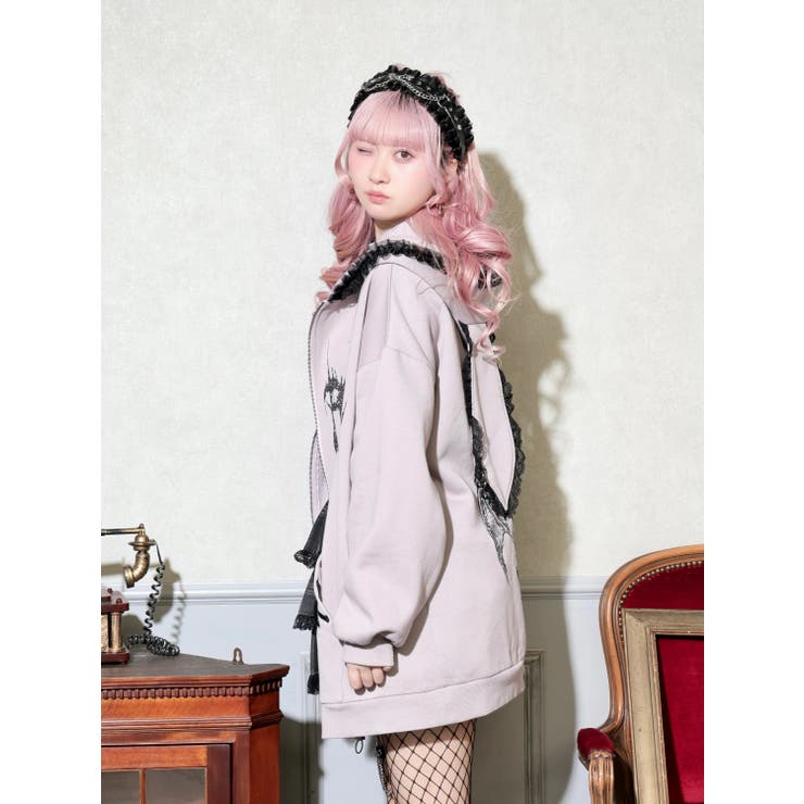 うさ耳ハートピアスジップパーカー | NOEMIE | 詳細画像3 