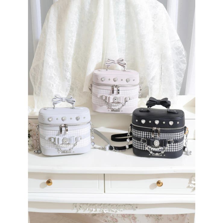 千鳥柄リボンビジューバニティバッグ | NOEMIE | 詳細画像1 