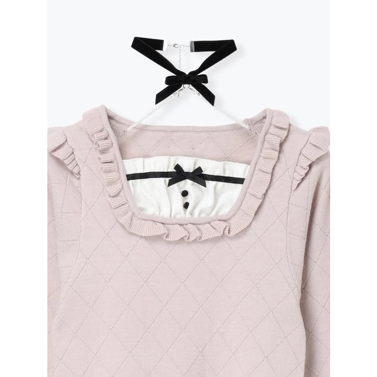 バックリボンベロアチョーカーニット | NOEMIE | 詳細画像3 