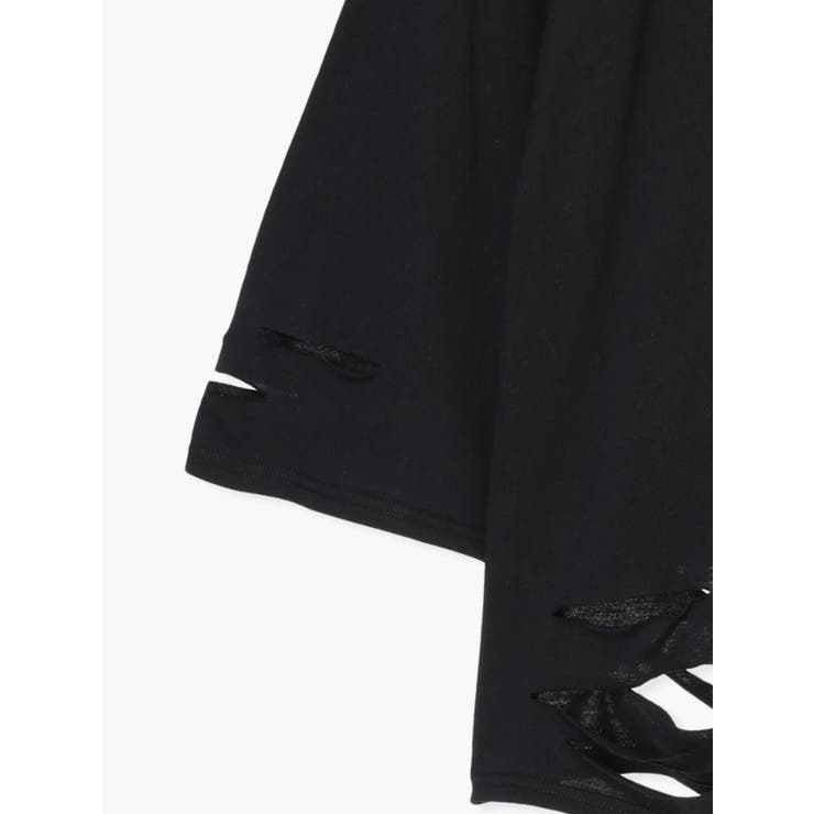 びりびりねこチェーンダメージユニセックスロングTシャツ | NOEMIE | 詳細画像16 