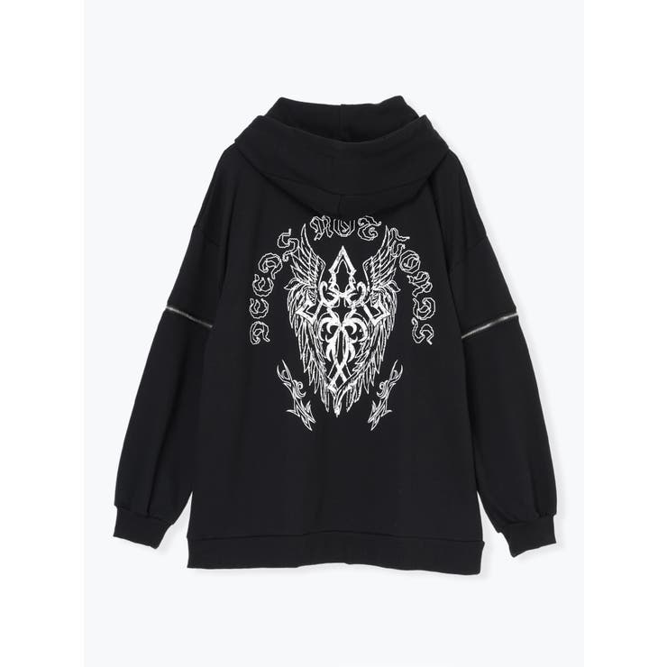 2WAYクロスチェーンユニセックスZIP裏毛パーカー | NOEMIE | 詳細画像16 