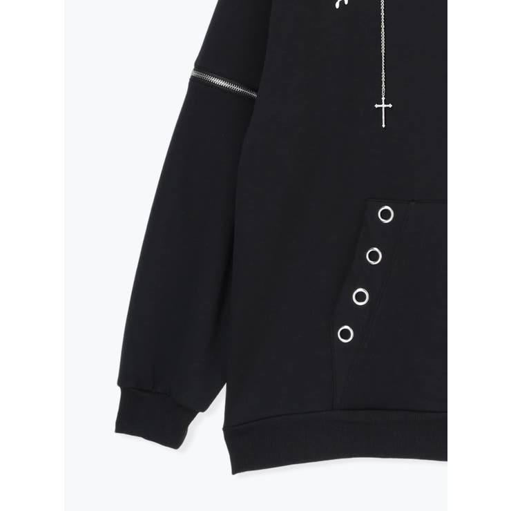 2WAYクロスチェーンユニセックスZIP裏毛パーカー | NOEMIE | 詳細画像18 
