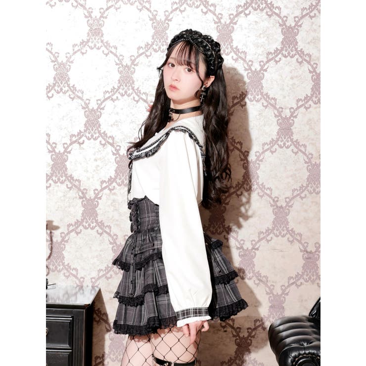 チェックフリルミニネクタイセーラーブラウス | NOEMIE | 詳細画像2 