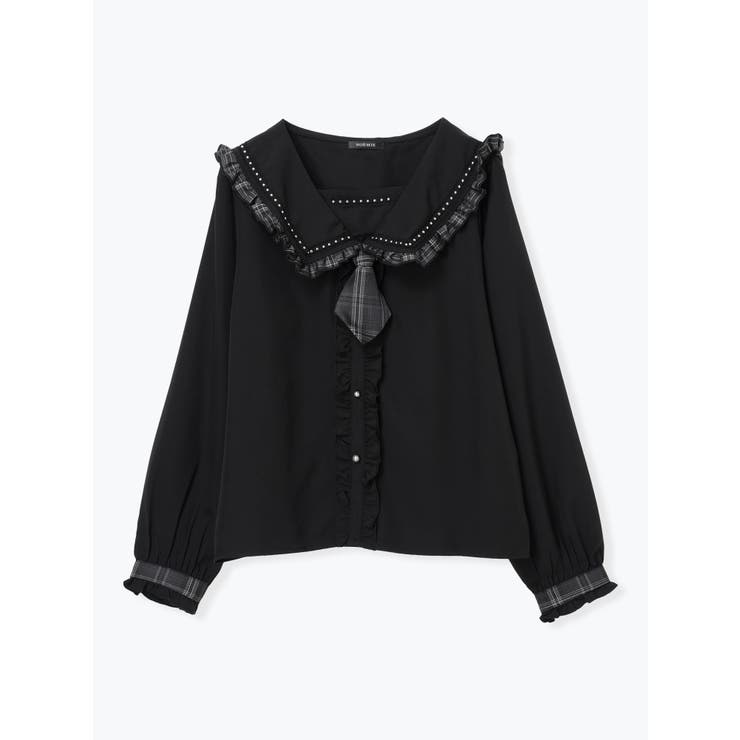 チェックフリルミニネクタイセーラーブラウス | NOEMIE | 詳細画像17 