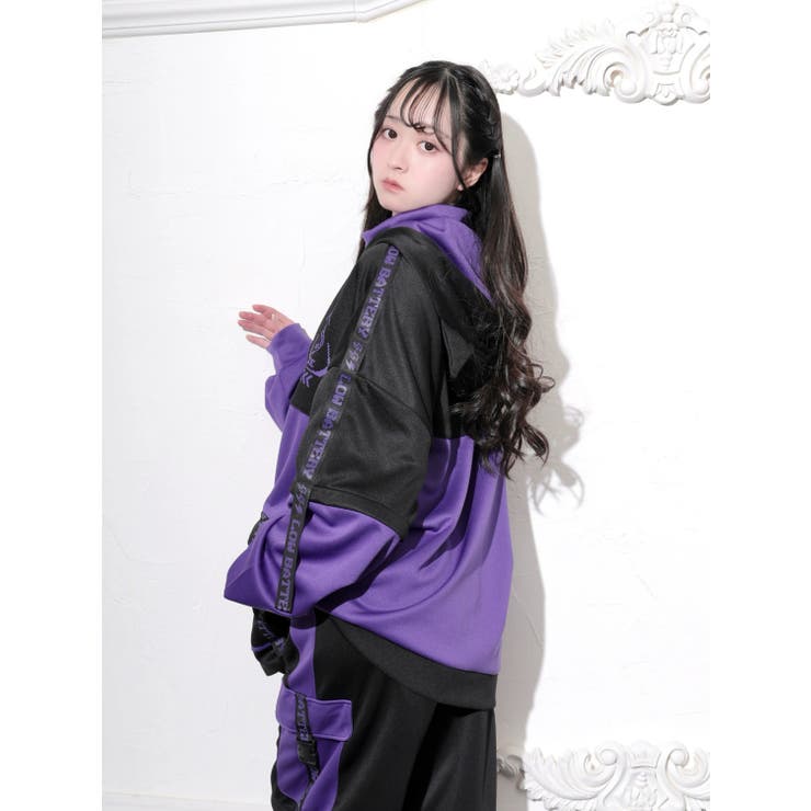 ネコミミサイバー配色ユニセックスZIPパーカー | NOEMIE | 詳細画像8 