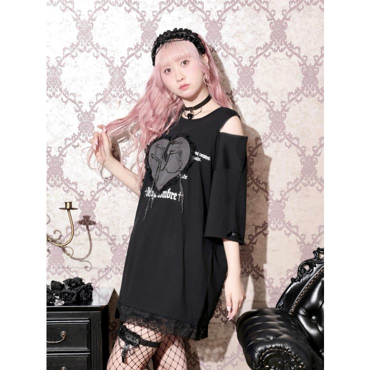 ハートモチーフ安ピン肩ZIPＴシャツ | NOEMIE | 詳細画像6 