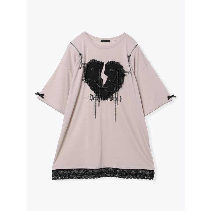 ハートモチーフ安ピン肩ZIPＴシャツ | NOEMIE | 詳細画像9 