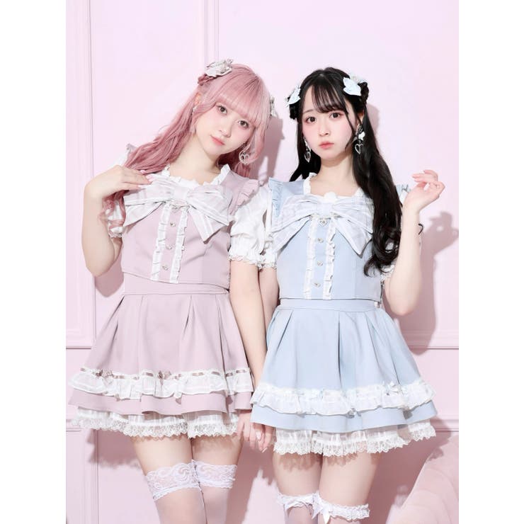 チャーム付きシアーチェックビッグリボンセットアップ | NOEMIE | 詳細画像1 