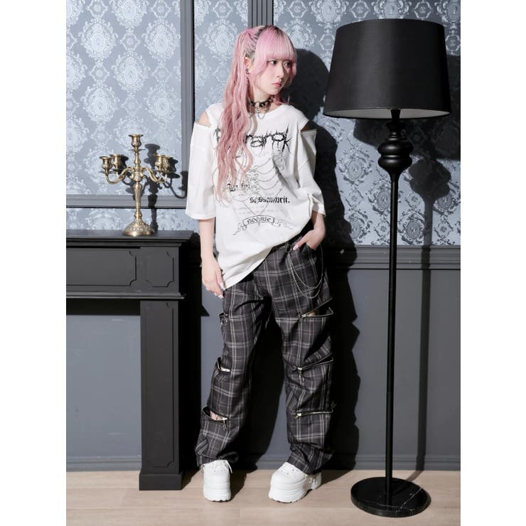 肩ZIPアバラプリントTシャツ | NOEMIE | 詳細画像4 