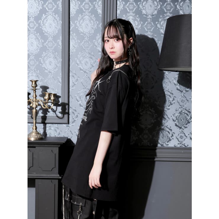 肩ZIPアバラプリントTシャツ | NOEMIE | 詳細画像8 