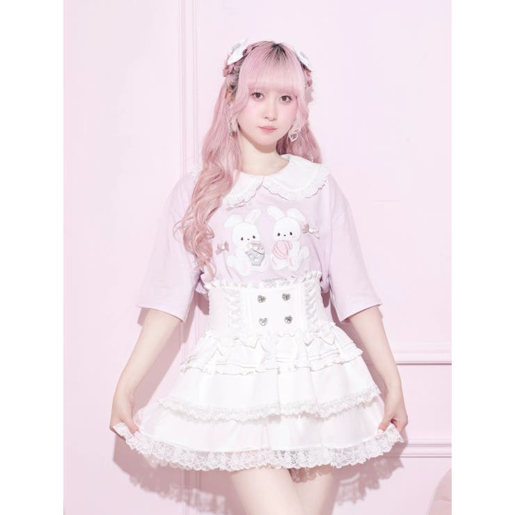 メニーリボンバニーワッペン刺繍Tシャツ | NOEMIE | 詳細画像2 
