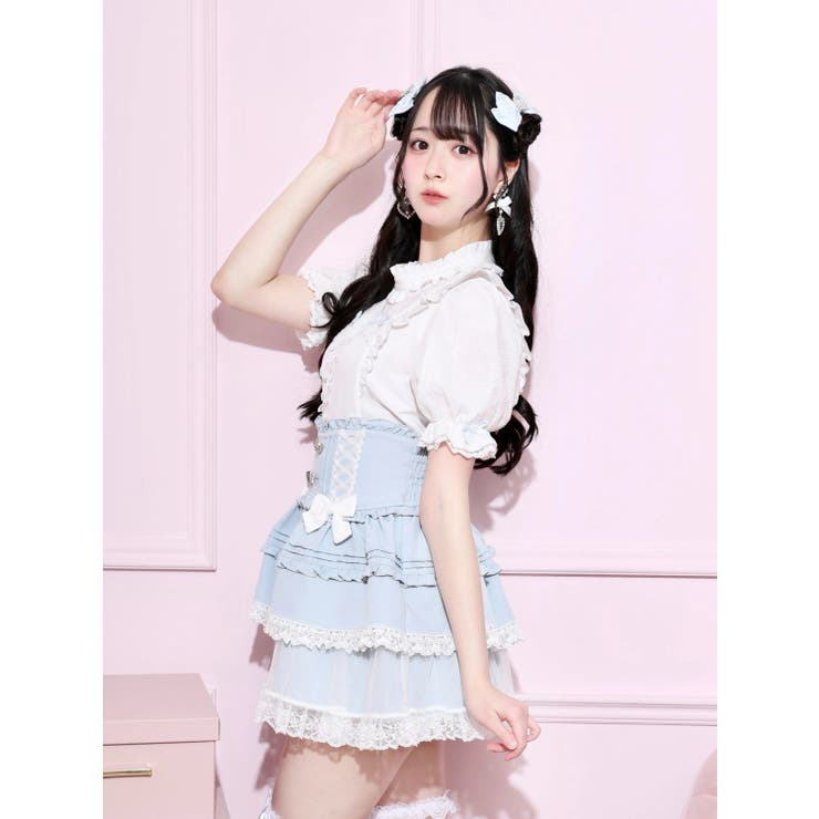 チャーム付きプチハイハートレースブラウス | NOEMIE | 詳細画像5 
