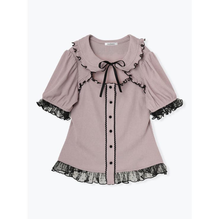ピンク | 襟付レイヤード風テレコトップス | NOEMIE