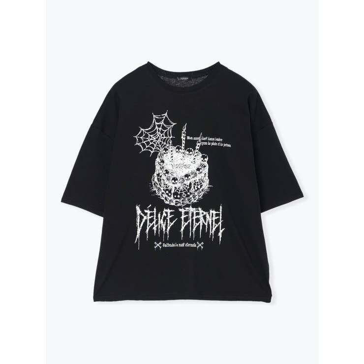 黒 | スカルケーキスパイダーTシャツ | NOEMIE
