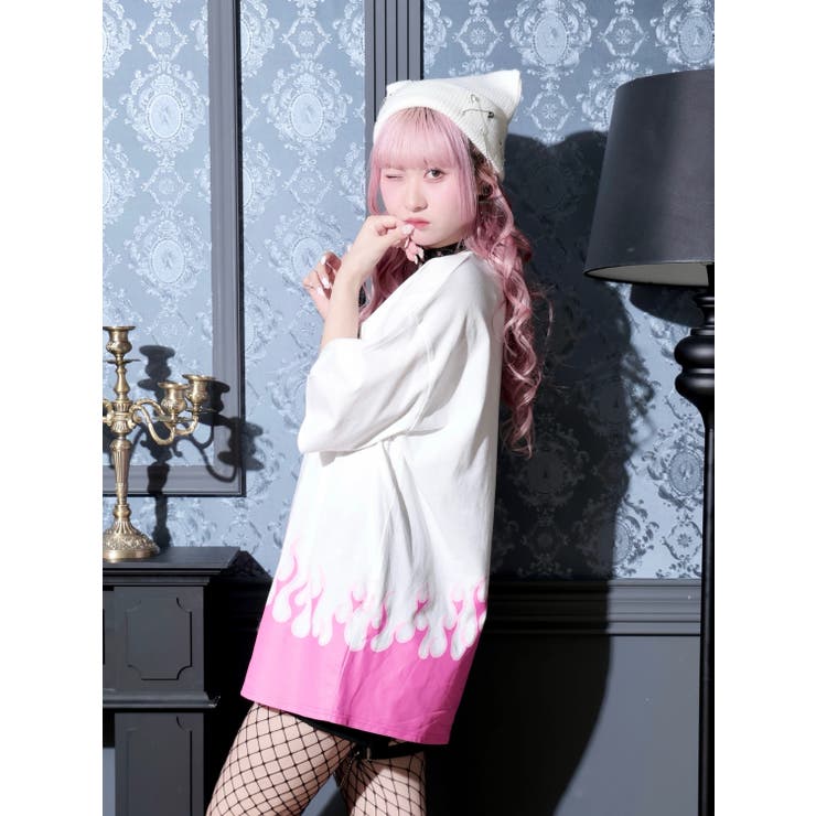 ファイヤープリントユニセックスTシャツ | NOEMIE | 詳細画像2 