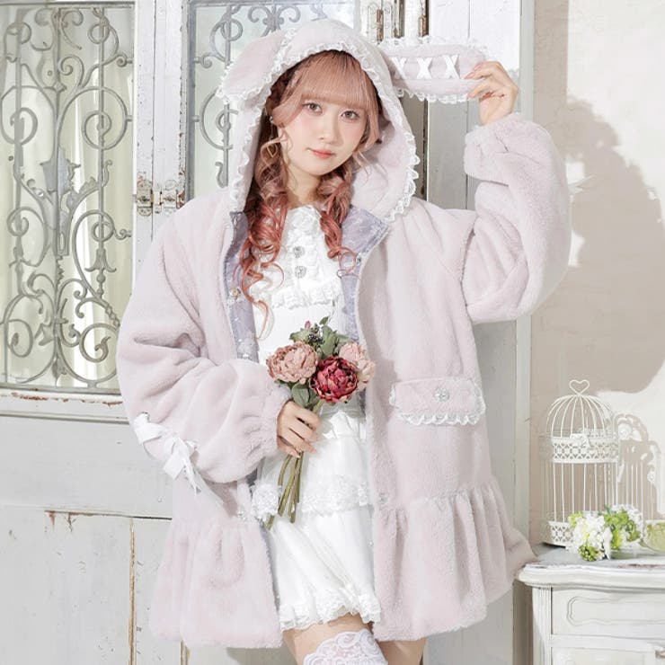 マイメロ　コート　うさみみ　ファー　ウサミミ　サンリオ　ピンク　マイメロディ マイメロ コート うさみみ ファー ウサミミ サンリオ ピンク