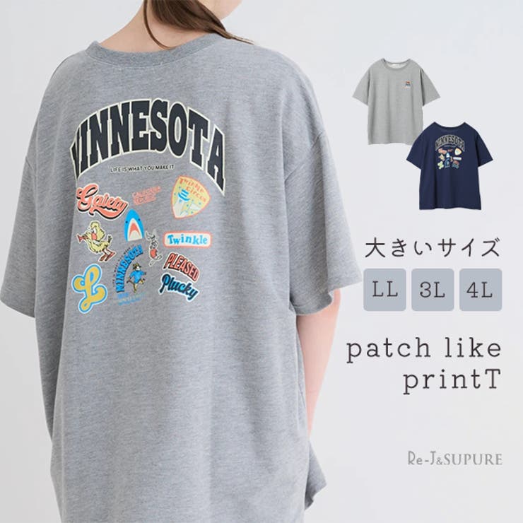 ミニ裏毛ワッペン風プリントTシャツ | Re-J＆SUPURE | 詳細画像1 