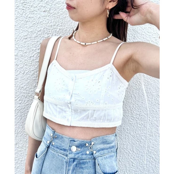 ヴィンテージ　TORO ホワイトコットンビスチェ ボタン付き ヴィンテージ TORO ホワイトコットンビスチェ ボタン付き ヴィンテージ