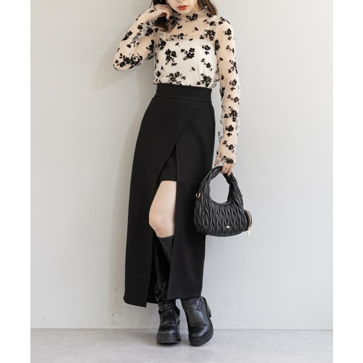 美品　FUZZI　フッチ　伊製　花柄　フロッキー加工　ネットカットソー　トップス 美品 FUZZI フッチ イタリア製 花柄 フロッキー加工 ネット