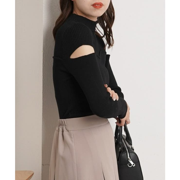 Chico】肩開きバイカラーハイネックニット[品番：PALW0002792]｜PAL