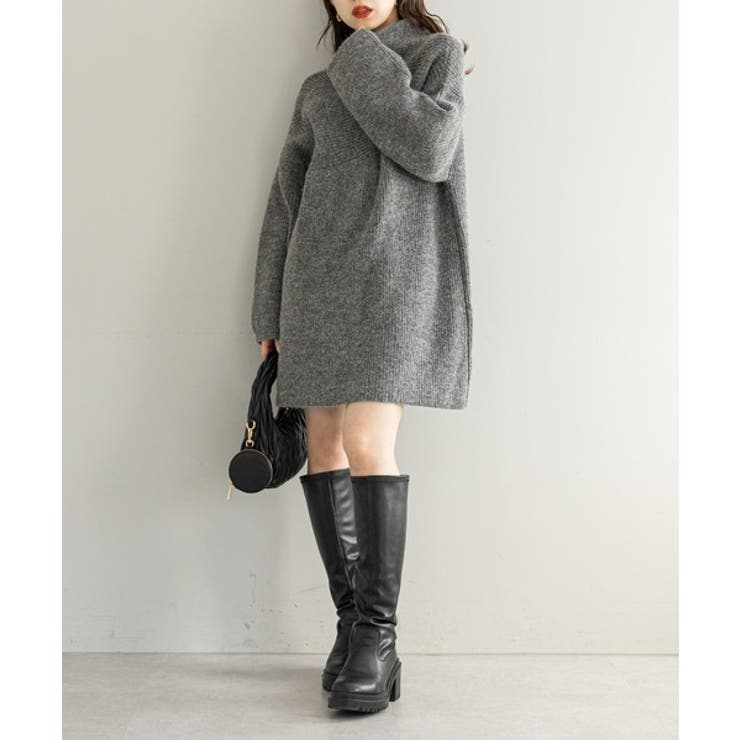 セール】【全店舗再入荷】ボトルネックAラインミニワンピース