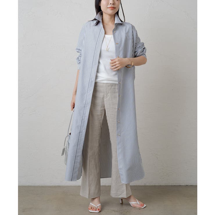 Loungedress】ストライプシャツOP[品番：PALW0001509]｜PAL