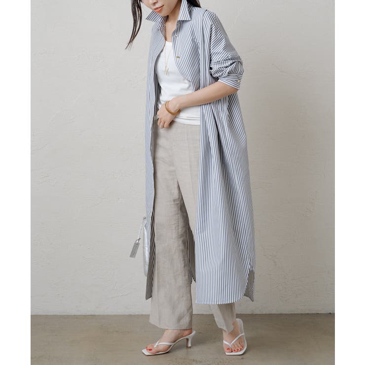 Loungedress】ストライプシャツOP[品番：PALW0001509]｜PAL