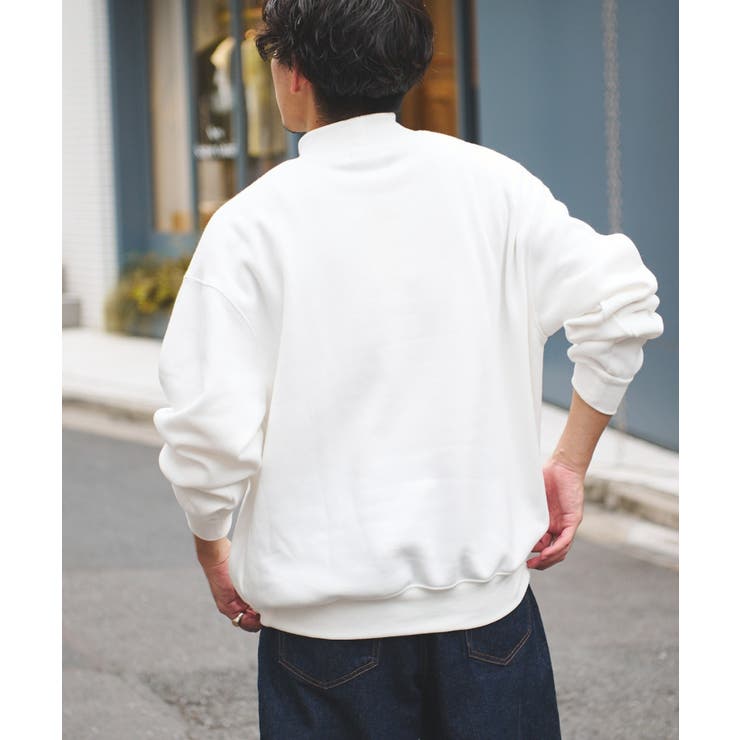 ワンポイント刺繍TC裏起毛スウェットモックネックプルオーバー[品番