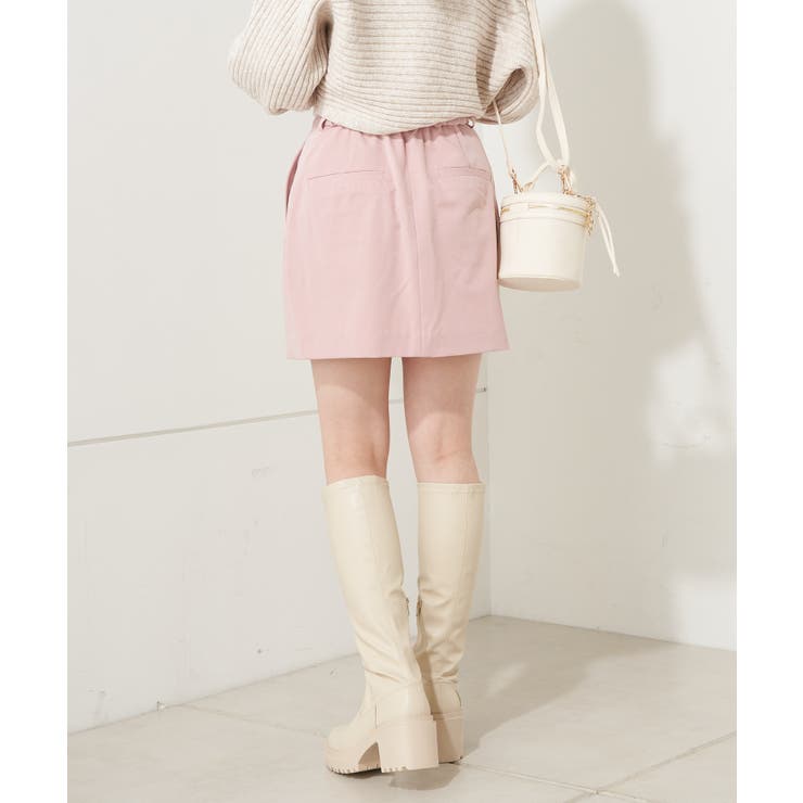 Chico】Wウエストラインゴムミニスカート[品番：PALW0002072