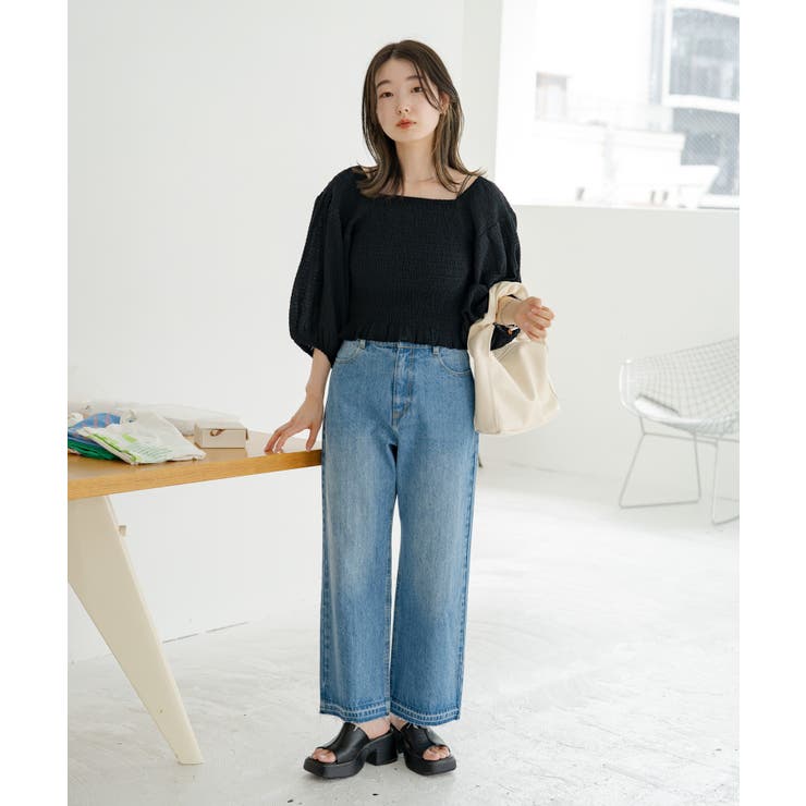 【Kastane】ハイウエストストレートデニムパンツ[品番：PALW0002103]｜PAL GROUP  OUTLET（パルグループアウトレット）のレディースファッション通販｜SHOPLIST（ショップリスト）