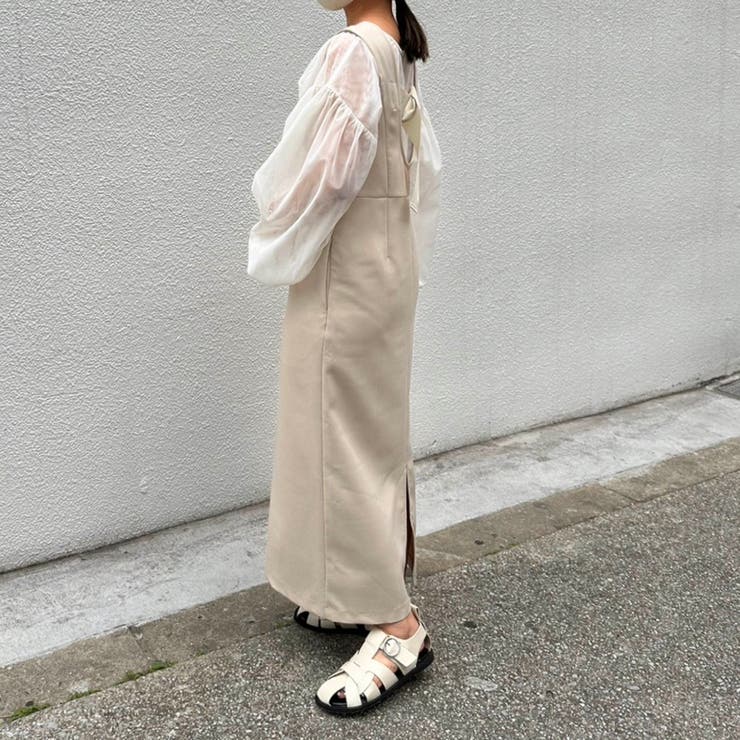 CAPRICIEUX LE'MAGE】バックベルトジャンスカ[品番：PALW0002349