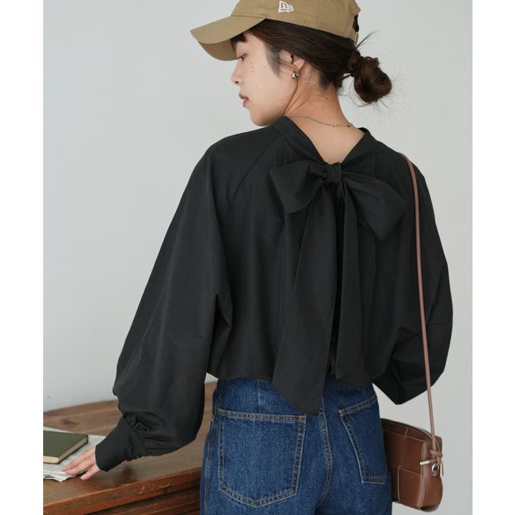 ブラック | 【Discoat】ブロード2WAYボウタイブラウス | PAL GROUP OUTLET