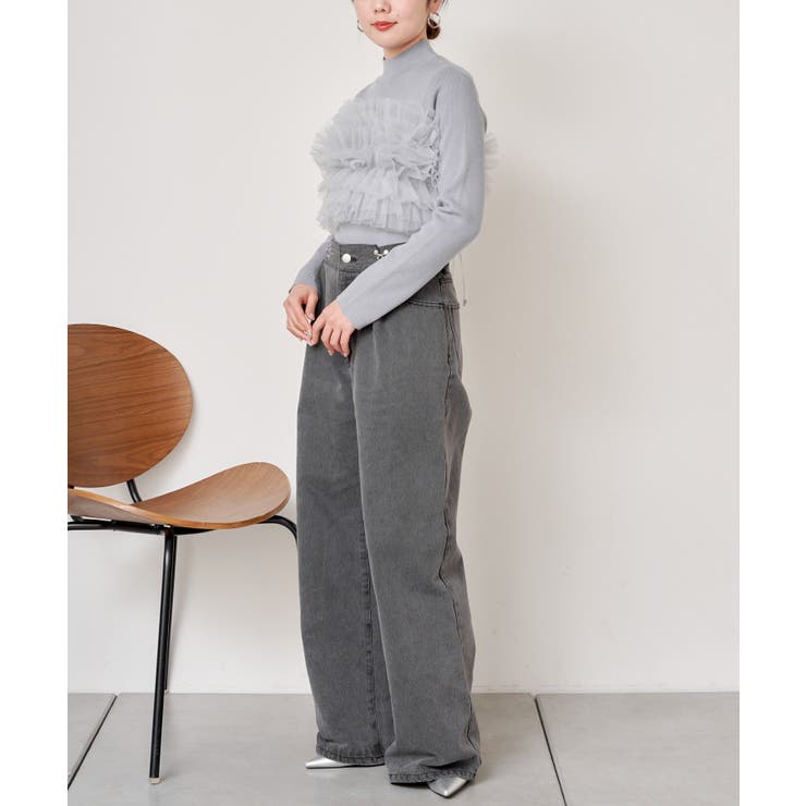 Chico】フリルマルチWAYハイネックニット[品番：PALW0002980