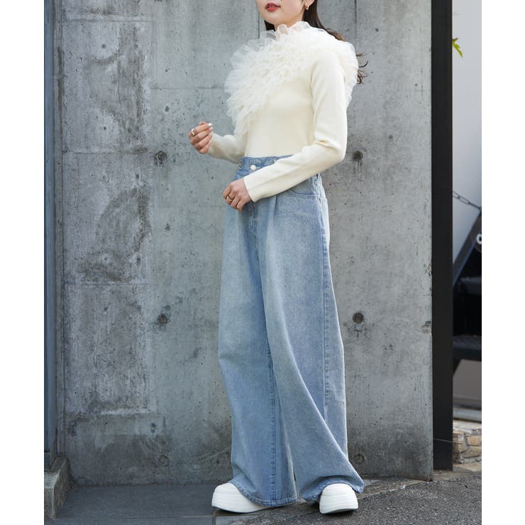 Chico】フリルマルチWAYハイネックニット[品番：PALW0002980