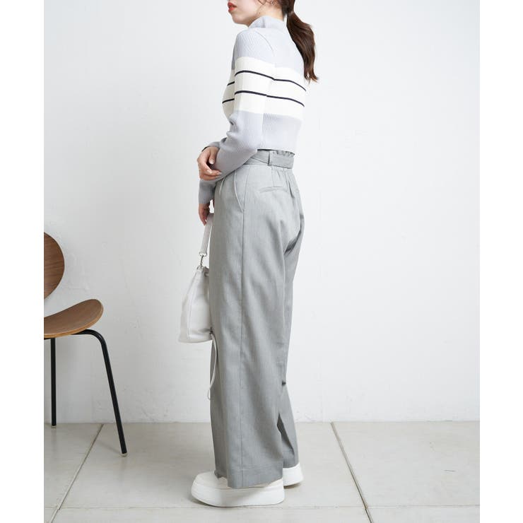 Chico】ライン配色WZIPリブニット[品番：PALW0002984]｜PAL GROUP