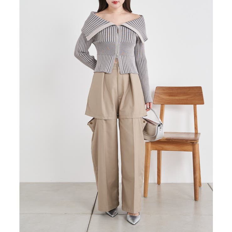 ３点セット　COLOR CORDUROYジャケット&パンツ&ニットボレロ アウトレット】2wayストレッチ トロピカルノーカラージャケット