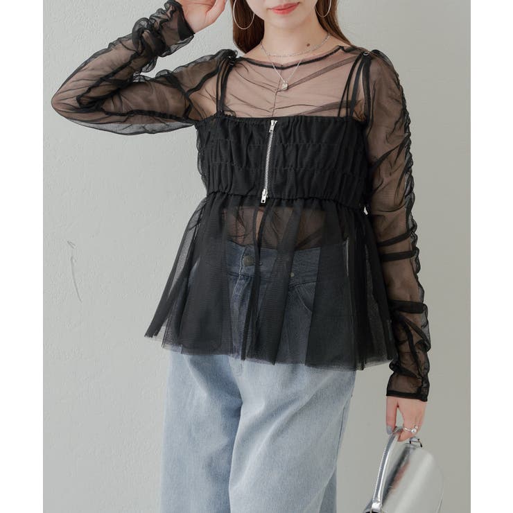 【高額売筋】 【Chico】チュールロンTペプラムキャミSET[品番：PALW0003031]｜PAL GROUP  OUTLET（パルグループアウトレット）のレディースファッション通販｜SHOPLIST（ショップリスト） トップス