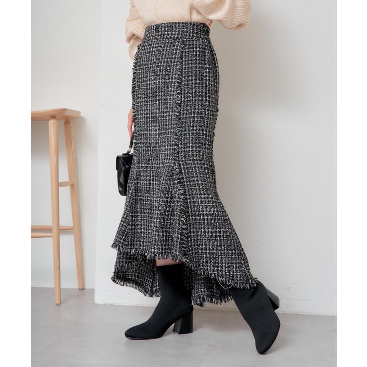 Chico】ツイードタイトマーメイドロングスカート[品番：PALW0003152