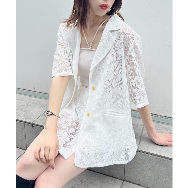 Chico】レース5分袖シャツJKT[品番：PALW0003184]｜PAL GROUP