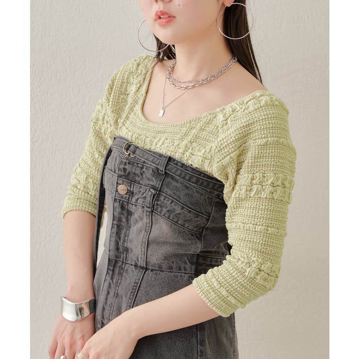 LIME | 【Chico】カットレース5分袖チビT | PAL GROUP OUTLET