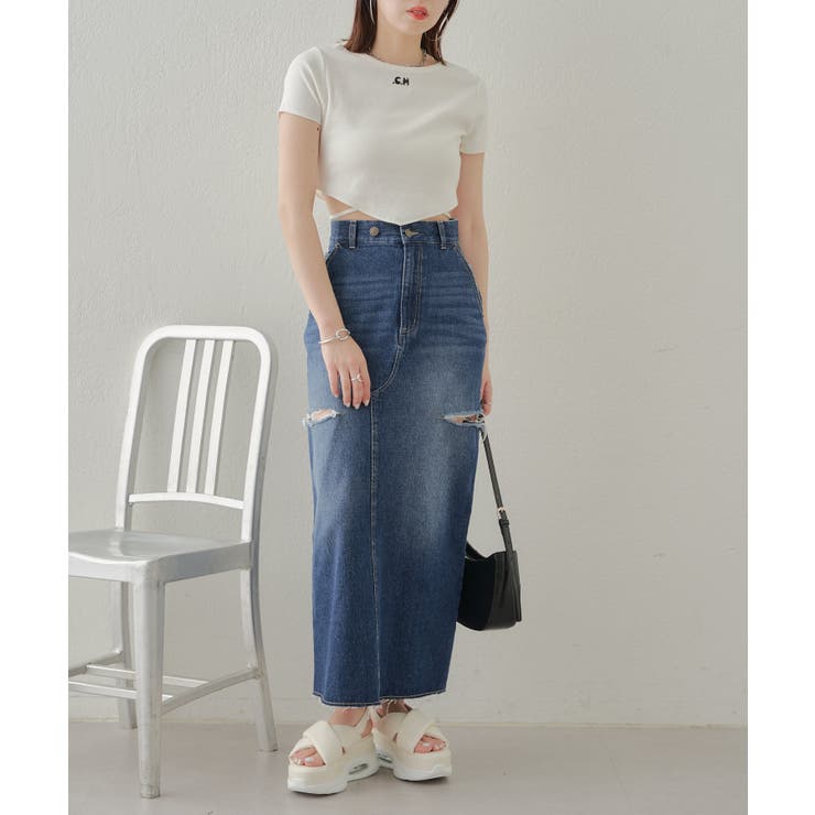 Chico】サイドスリットデニムタイトSK[品番：PALW0003310]｜PAL