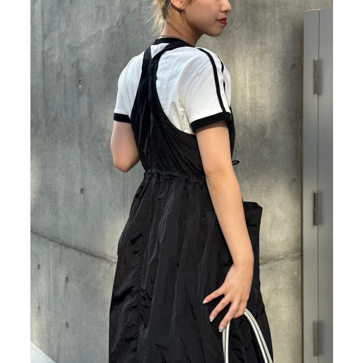 Ciaopanic】フロントジップナイロンベストワンピース[品番