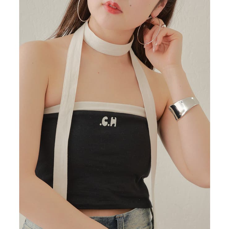 【Chico】配色チョーカー付ベア刺繍チューブＴ[品番：PALW0003399]｜PAL GROUP  OUTLET（パルグループアウトレット）のレディースファッション通販｜SHOPLIST（ショップリスト）
