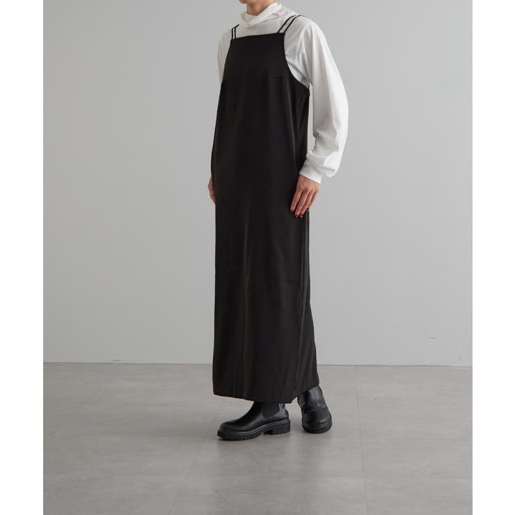 グレー サテンキャミワンピース トーナル TONAL サテンコードキャミワンピース （グレー